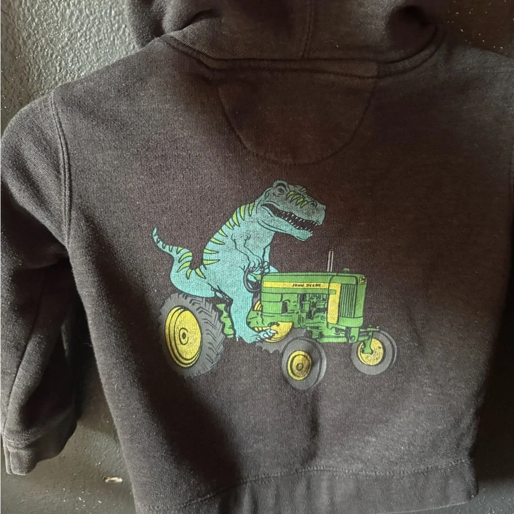 Kids Do Good Today By John Deere Gray Hoodie with Tractor Graphic